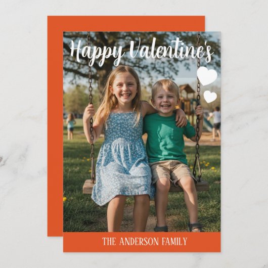 Personalized Valentines Day Photo  Feestdagenkaart (Voorkant / Achterkant)