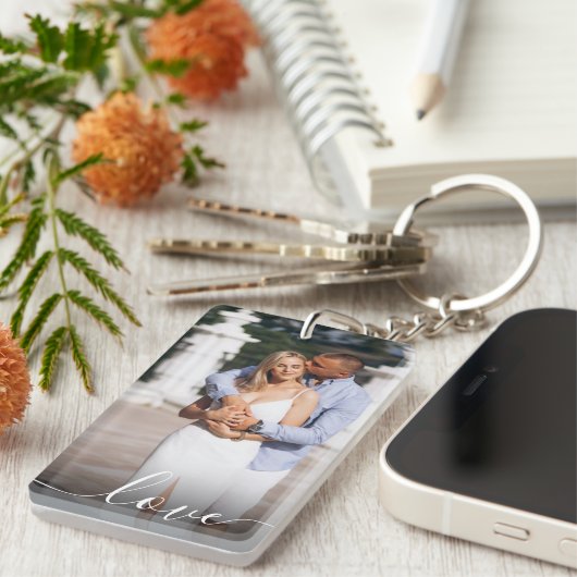 Personalized Valentine's Day Photo Love Script Sleutelhanger (Voorkant Rechts)