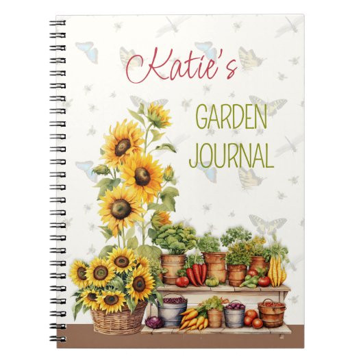 Personalized Vegetable Garden Journal Notitieboek (Voorkant)