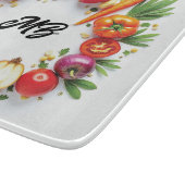 Personalized Vegetable Wreath Glass Cutting Board Snijplank (Hoek)