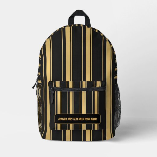 Personalized Vertical Stripe Backpack Bedrukte Rugzak (Voorkant)