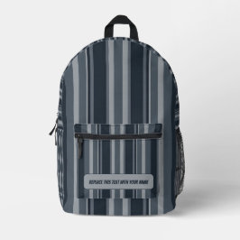 Personalized Vertical Stripe Backpack Bedrukte Rugzak