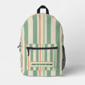Personalized Vertical Stripe Backpack Bedrukte Rugzak (Voorkant)