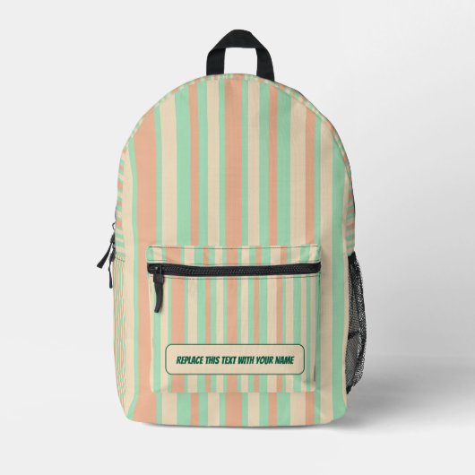 Personalized Vertical Stripe Backpack Bedrukte Rugzak (Voorkant)