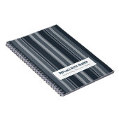Personalized Vertical Stripe Blue Grey Notitieboek (Rechterzijde)