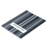 Personalized Vertical Stripe Blue Grey Notitieboek (Linkerzijde)