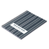 Personalized Vertical Stripe Blue Grey Notitieboek (Linkerzijde)