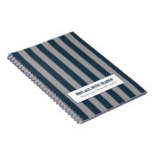 Personalized Vertical Stripe Blue Grey Notitieboek (Rechterzijde)