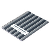 Personalized Vertical Stripe Blue Grey Notitieboek (Linkerzijde)