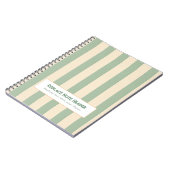 Personalized Vertical Stripe Green Cream Notitieboek (Linkerzijde)
