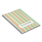 Personalized Vertical Stripe Green Orange Notitieboek (Rechterzijde)