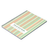 Personalized Vertical Stripe Green Orange Notitieboek (Linkerzijde)