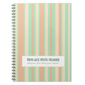 Personalized Vertical Stripe Green Orange Notitieboek (Voorkant)