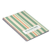 Personalized Vertical Stripe Green Orange Notitieboek (Rechterzijde)