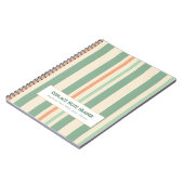 Personalized Vertical Stripe Green Orange Notitieboek (Linkerzijde)