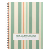 Personalized Vertical Stripe Green Orange Notitieboek (Voorkant)