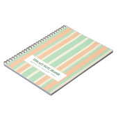 Personalized Vertical Stripe Green Orange Notitieboek (Linkerzijde)