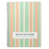 Personalized Vertical Stripe Green Orange Notitieboek (Voorkant)