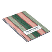 Personalized Vertical Stripe Green Pink Notitieboek (Rechterzijde)