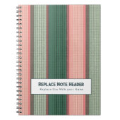 Personalized Vertical Stripe Green Pink Notitieboek (Voorkant)