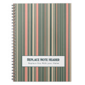 Personalized Vertical Stripe Teal Pink Notitieboek (Voorkant)