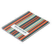 Personalized Vertical Stripe Teal Rust Notitieboek (Linkerzijde)