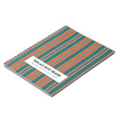 Personalized Vertical Stripe Teal Rust Notitieboek (Linkerzijde)