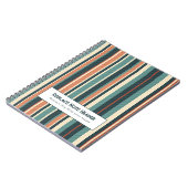 Personalized Vertical Stripe Teal Rust Notitieboek (Linkerzijde)