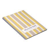 Personalized Vertical Stripe Yellow Lavender Notitieboek (Rechterzijde)