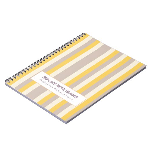 Personalized Vertical Stripe Yellow Lavender Notitieboek (Linkerzijde)
