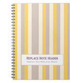Personalized Vertical Stripe Yellow Lavender Notitieboek (Voorkant)