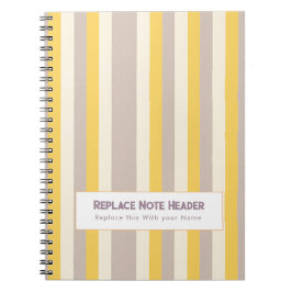 Personalized Vertical Stripe Yellow Lavender Notitieboek