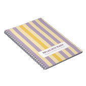 Personalized Vertical Stripe Yellow Lavender Notitieboek (Rechterzijde)