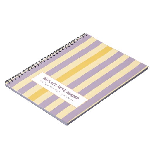 Personalized Vertical Stripe Yellow Lavender Notitieboek (Linkerzijde)