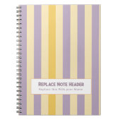 Personalized Vertical Stripe Yellow Lavender Notitieboek (Voorkant)