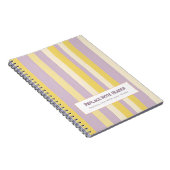 Personalized Vertical Stripe Yellow Lavender Notitieboek (Rechterzijde)