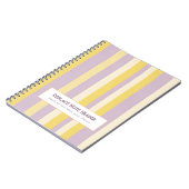 Personalized Vertical Stripe Yellow Lavender Notitieboek (Linkerzijde)