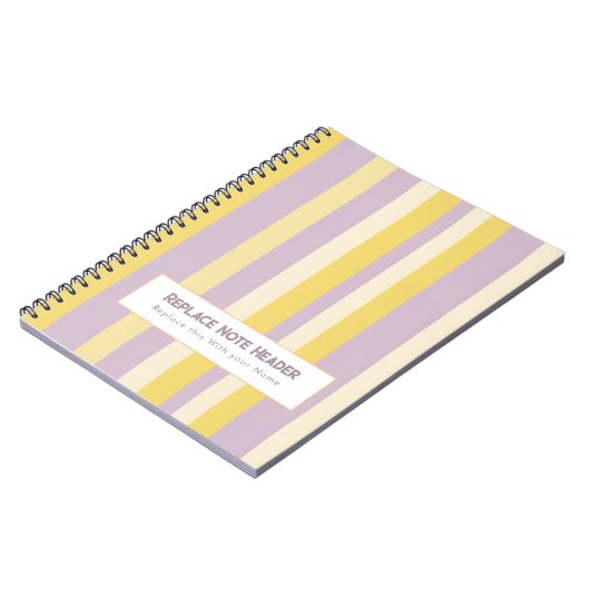 Personalized Vertical Stripe Yellow Lavender Notitieboek (Linkerzijde)