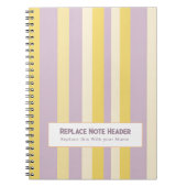 Personalized Vertical Stripe Yellow Lavender Notitieboek (Voorkant)