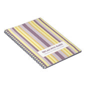 Personalized Vertical Stripe Yellow Lavender Notitieboek (Rechterzijde)