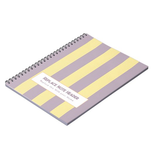 Personalized Vertical Stripe Yellow Lavender Notitieboek (Linkerzijde)