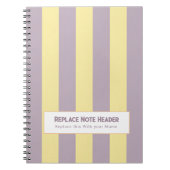 Personalized Vertical Stripe Yellow Lavender Notitieboek (Voorkant)