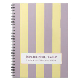Personalized Vertical Stripe Yellow Lavender Notitieboek