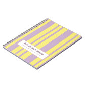 Personalized Vertical Stripe Yellow Lavender Notitieboek (Linkerzijde)