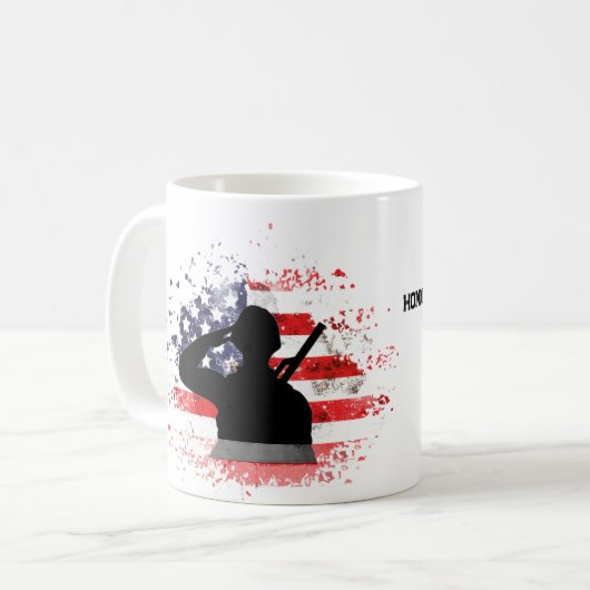 Personalized Veterans Day Mug Custom Name Military Koffiemok (Voorkant links)