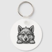 Personalized Veterinarian Husky Sketch Sleutelhanger (Voorkant)