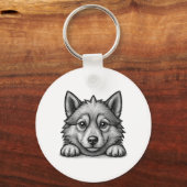 Personalized Veterinarian Husky Sketch Sleutelhanger (Voorkant)