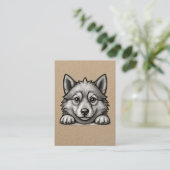 Personalized Veterinarian Husky Sketch Visitekaartje (Staand voorkant)
