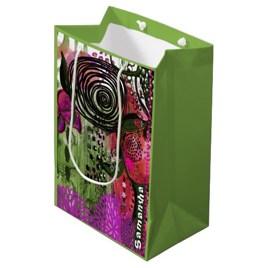 Personalized Vibrant Abstract Mixed Media Art  Medium Cadeauzakje (Voorkant Gekanteld)