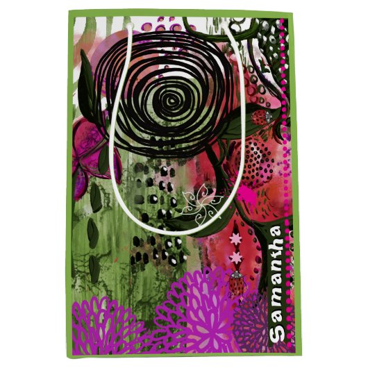 Personalized Vibrant Abstract Mixed Media Art  Medium Cadeauzakje (Voorkant)